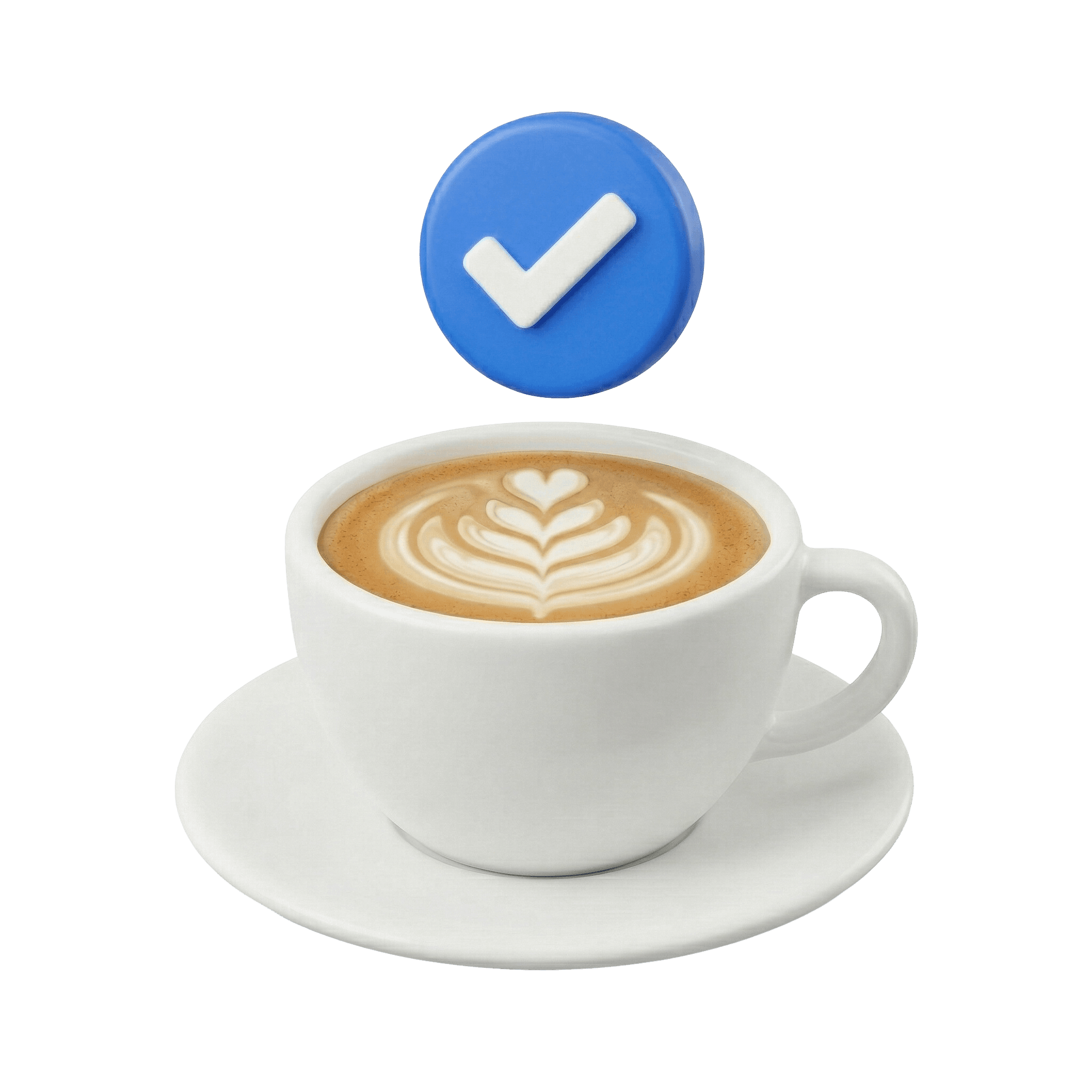 Local currency payout confirmation above a coffee
